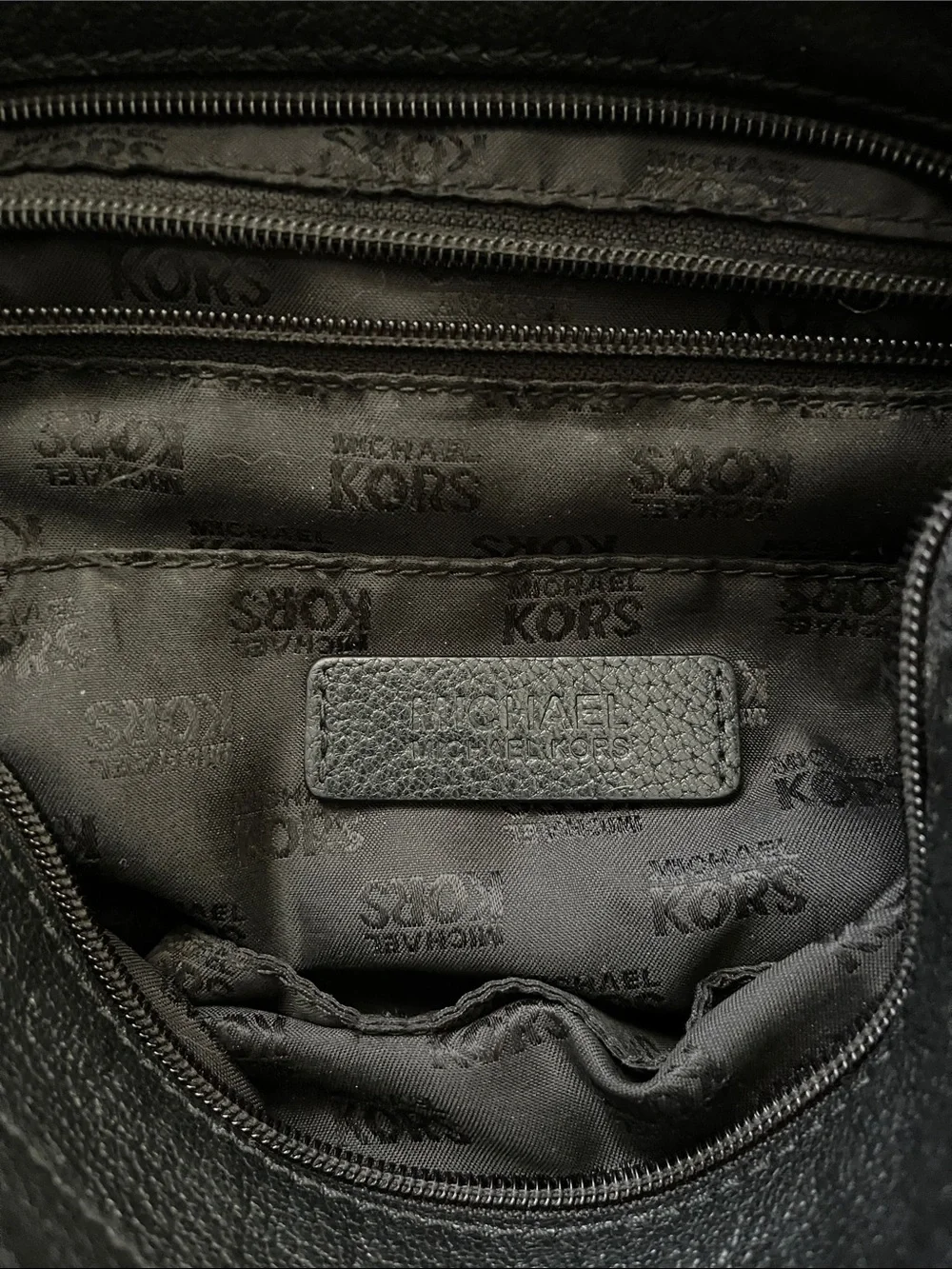 Michael Kors Naomi black pebbled leather tote bag with braided strap